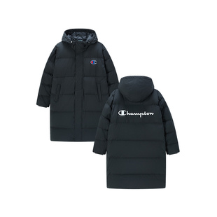 Champion冠军羽绒服长款男冬季新款情侣连帽保暖加厚外套女潮流