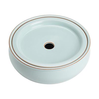 天青汝窑干泡台茶盘陶瓷壶承家用办公简约小型茶台茶承茶具配件