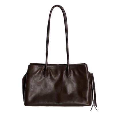 植鞣牛皮邮差包女城市风手提单肩