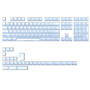 果冻蓝透光键帽透明个性OEM高度PC材质蓝色机械键盘狼蛛F108PRO