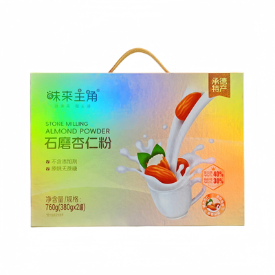 承德特产平泉味来主角石磨杏仁粉380gx2桶装冲饮纯杏仁粉脱苦杏仁