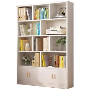 实木书架落地置物架简约多层客厅一体靠墙储物柜学生收纳家用书柜