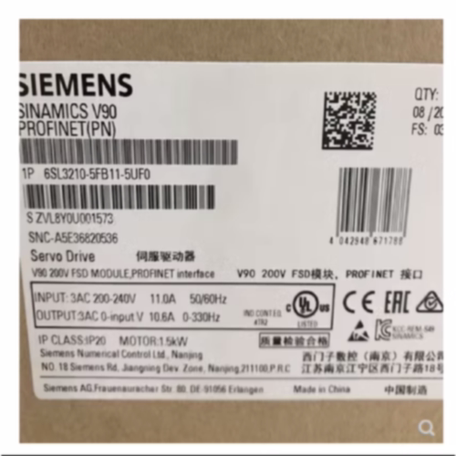 议价6SL3210-5FB11-5UF0西门子V90伺服驱动器1.5KW新6SL32105FB11