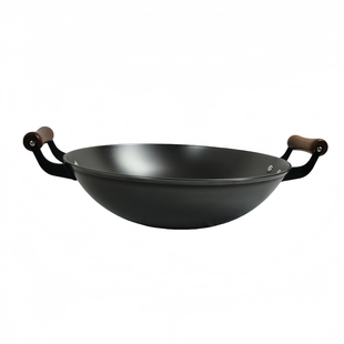 齐格菲老式铸铁炒锅双耳铁锅圆底家用无涂层炒菜锅炖锅物理不易粘