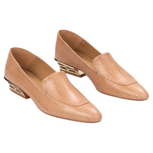 heelz设计师手工鞋履 ｜繁花跟复古鳗鱼纹羊皮乐福鞋3.6公分