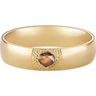 【礼物】De Beers 戴比尔斯 Talisman 宽版18K黄金戒指