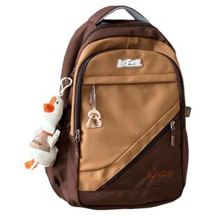 美式复古大容量旅行背包 ins百搭书包女初中高中大学生双肩包男潮