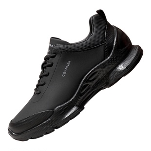 千百度冬季新款真皮运动鞋男鞋休闲皮鞋健步加绒保暖鞋公务通勤鞋