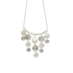 金属圆片流苏项链小众民族风设计感锁骨链重工个性项饰合金中式