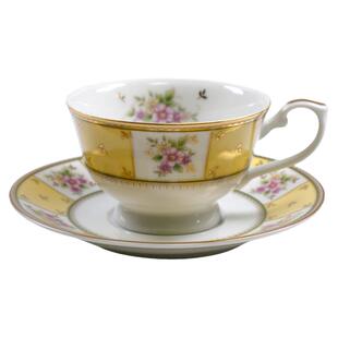 鸣海制陶narumi咖啡杯碟日本进口高端多彩欧式宫廷风陶瓷红茶杯子