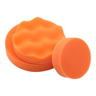 汽车美容抛光海绵盘橙色平面中盘波浪中盘日式羊毛轮自粘抛光盘