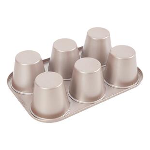 学厨6连盘挞模具德式布丁蛋挞皮挞壳挞底塔壳模高筒家用烘焙不沾