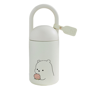 咱们裸熊杯子情侣款一对高颜值可手提水杯学生便携保暖杯