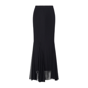 naivee纳薇2025秋包臀显瘦鱼尾裙薄纱网纱合体鱼尾超长半身裙女