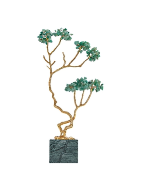 水晶发财树轻奢玄关高端摆件