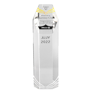 东南水晶简约时尚圆柱八角造型柱状奖杯颁奖定制定做创意免费刻字