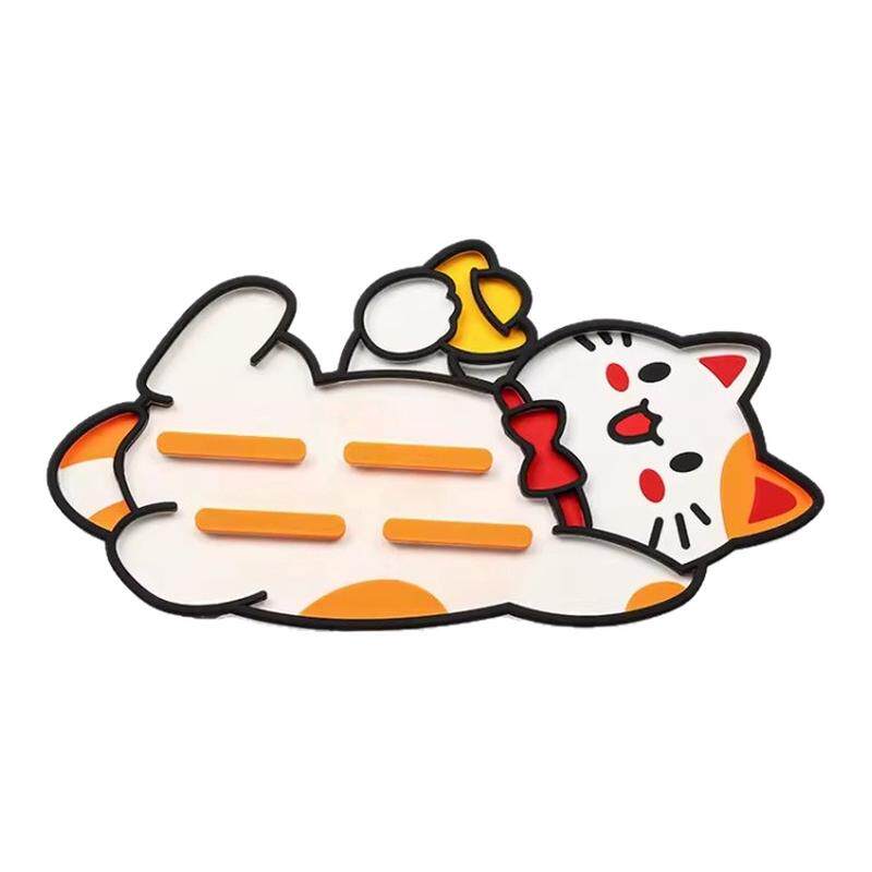 招财猫硅胶锅盖收纳垫防滑沥水