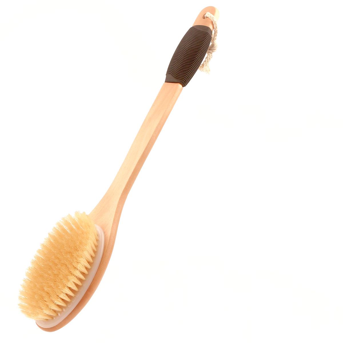御素堂弯柄实木猪鬃硬毛刷软毛马鬃搓后背浴刷家用洗澡刷搓澡神器