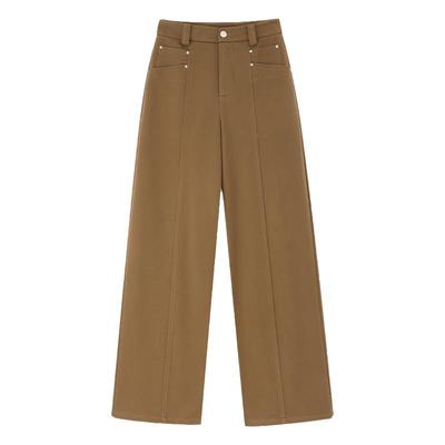 PAPERLLL加绒加厚西装裤黑色毛呢阔腿裤女2025新款秋冬直筒裤子