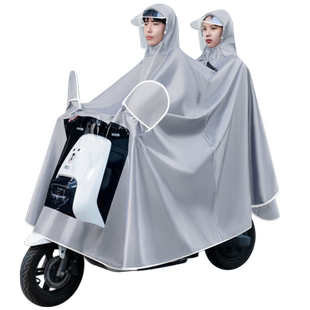 双人雨衣电动车2人接送男女加大加厚长款全身防暴雨摩托电瓶雨披