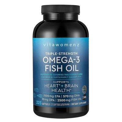 现货直发美国专柜进口高纯度rTG深海鱼油DPA天然omega-3胶囊225粒