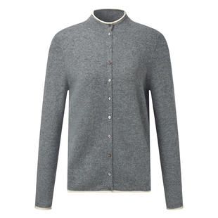 首降|歌莉娅无缝全羊绒衫女2025新款冬季老钱风穿搭开衫上衣