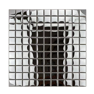 金属不锈钢马赛克瓷砖银色拉丝镜面装饰贴片包柱子吧台餐厅背景墙