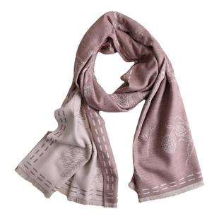 「芳华有诗」真丝拉绒高级感提花围巾披肩两用加厚女冬季2025新款