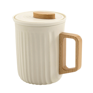 叁旬月屿茶杯陶瓷个人专用茶水分离杯办公室大容量水杯泡茶具杯子