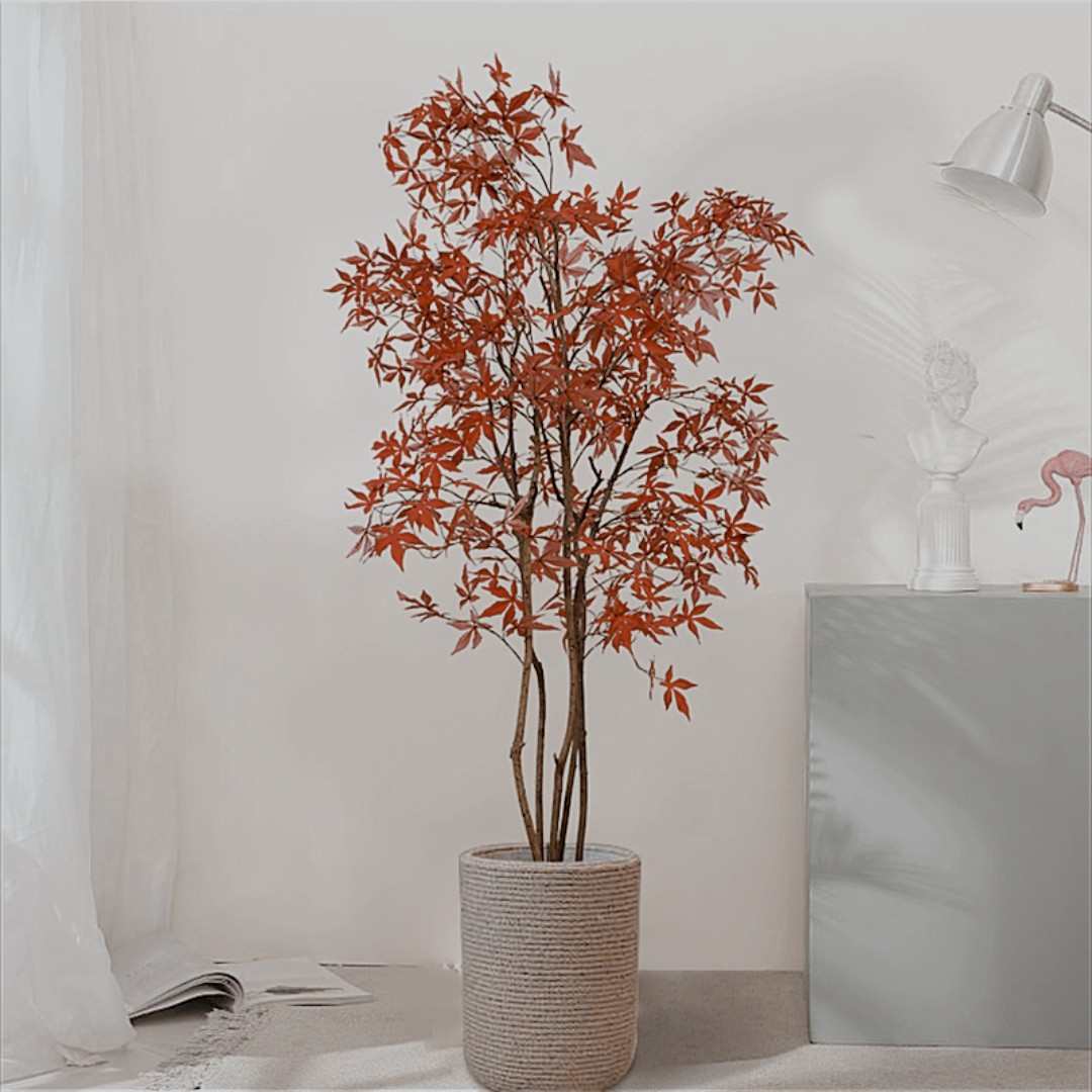 仿真植物枫树假树室内外盆栽家居橱窗造景中大型装饰落地绿植摆件