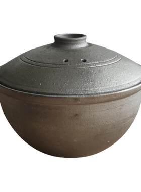 山西特产平定老式黑粗土陶砂锅