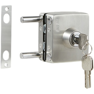 有框单开门锁单门双开门推拉门锁带框玻璃门锁铝合金门锁地弹门锁