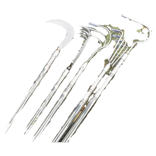 不锈钢八齿耙三爪搭钩可伸缩耙子杆户外装备锚钩去除水草垂钓筢子