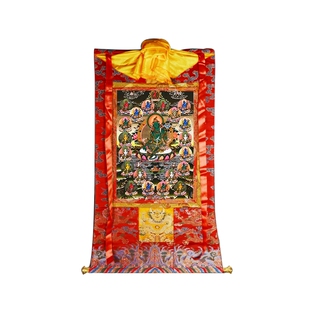 藏村绿度母唐卡画心二十一度母佛中式棉布装裱居家用品客厅挂画
