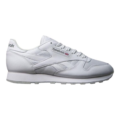 代购Reebok锐步男士运动板鞋透气轻便缓震耐磨白色网面皮革材质