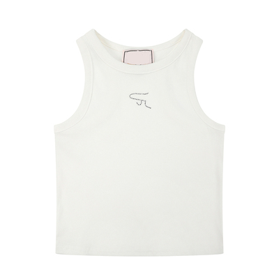 辣妹叠穿水钻无袖高腰背心上衣