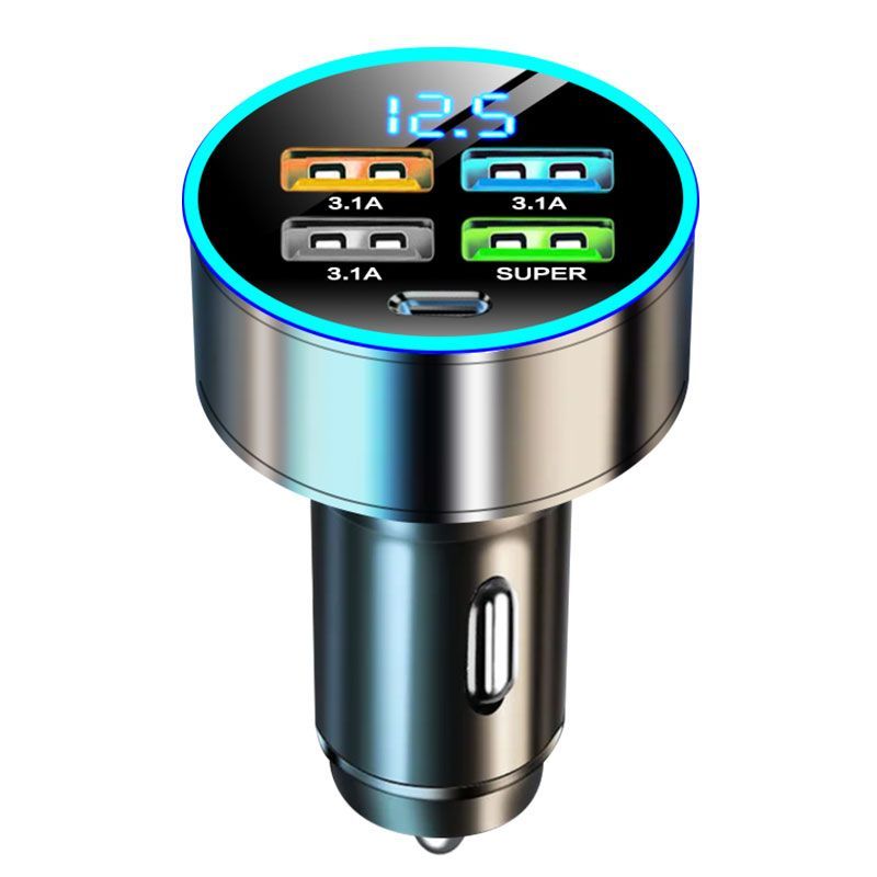 正公午车载充电器手机点烟器转换头五孔超级快充车充头汽车USB1牛