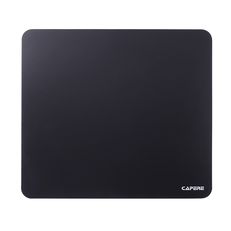 CAPERE(铠雷)防水全钢化光滑玻璃游戏鼠标垫加厚黑色电竞简约