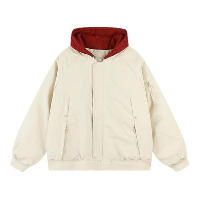 假两件连帽棉袄男冬季加厚工装