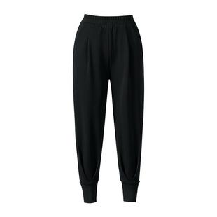 女士黑色加绒束脚哈伦裤女2025新款秋冬小个子休闲萝卜马丁靴裤女