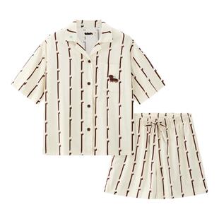 tbh野兽派家居都市野兽腊肠狗天丝棉家居服套装可外穿情侣睡衣