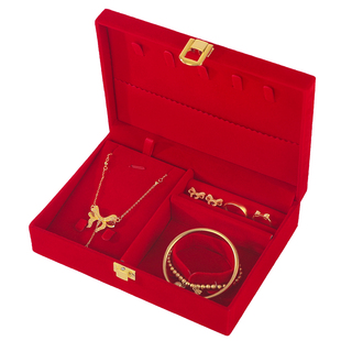 订婚三金首饰盒男方结婚聘礼箱彩礼钱盒子金器五金盒婚庆用品大全