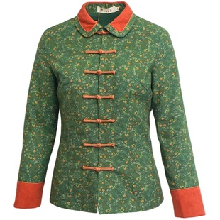 筠雅唐装女装中国风年轻款上衣女冬季新款复古茶服棉衣外套23J724