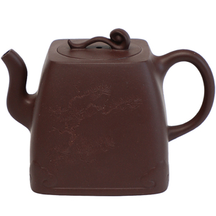 昊陶 青松 四方如意 苍松 劲松 方器  紫泥 宜兴原矿紫砂茶壶
