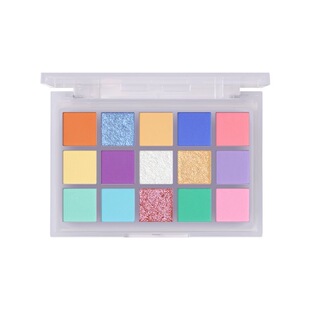 ucanbe马卡龙15色眼影盘低饱和度彩色多色系眼影彩妆玩妆珠光爆闪