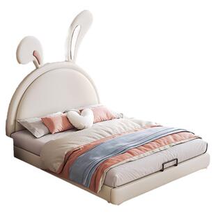 儿童床卡通兔子床1.2米公主床现代简约女童兔耳朵床1.35m单人床