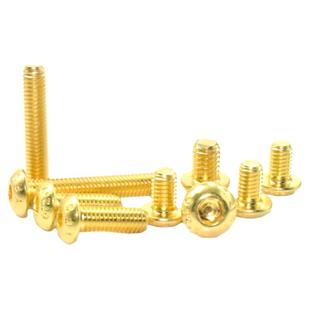 芳生12.9级 半圆头内六角螺丝M2*4*6/ M3*6*8*10*12*25镀钛金螺丝