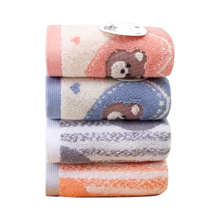 爱尔思纯棉儿童毛巾柔软洗脸家用不易掉毛宝宝洗澡毛巾长方形全棉