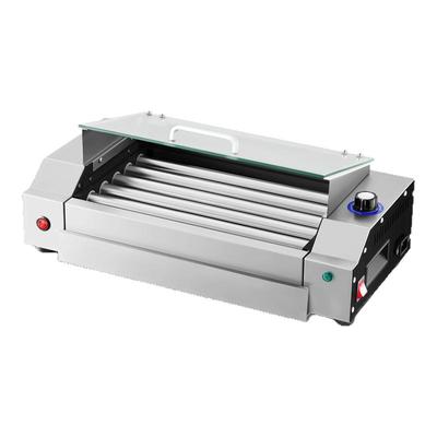 新款商用迷你台式热狗烤肠机不锈钢304管自动旋转恒温防尘罩可拆*