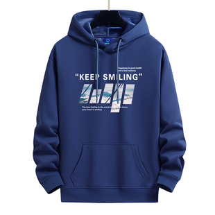 连帽卫衣男青少年纯棉帽衫加绒加厚大码长袖上衣外套秋冬新款潮